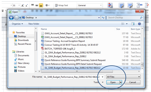 Searching for file in folders screen