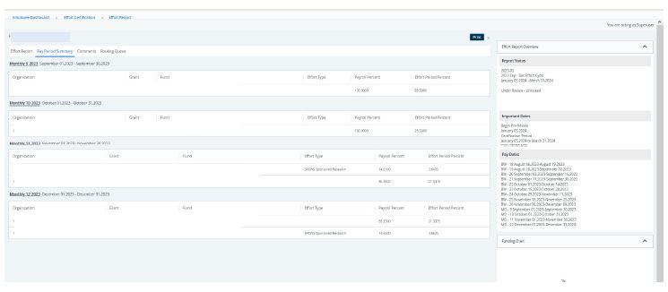 Pay period summary page