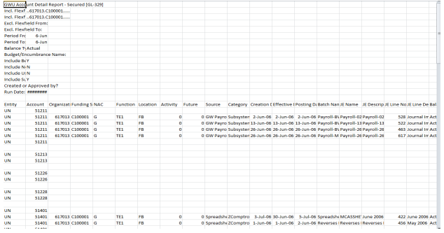 Import to Excel step 3 screen