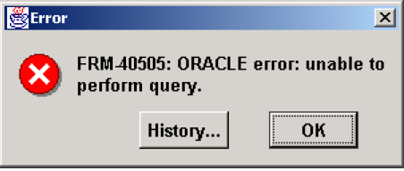Oracle error message