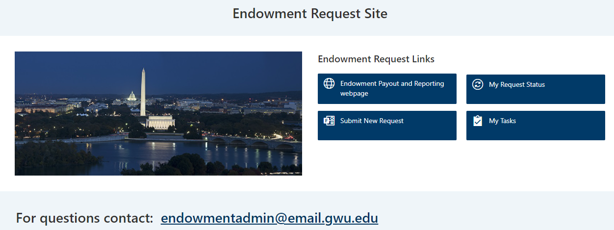 Endowment Request Site heading links