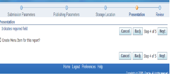 Presentation parameter selection