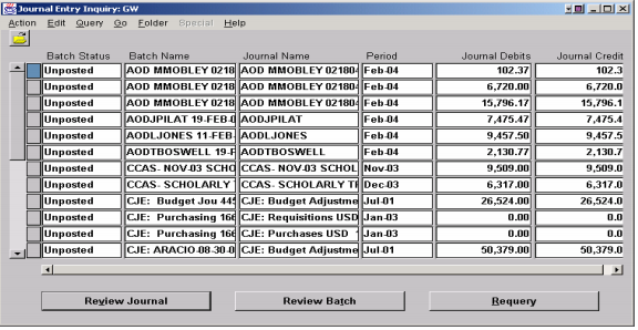 Journal inquiry results