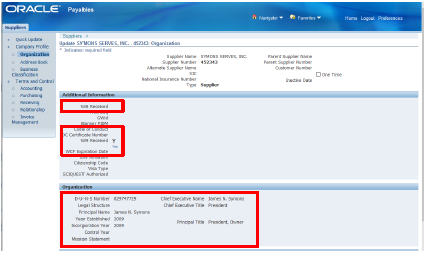 Organization information view