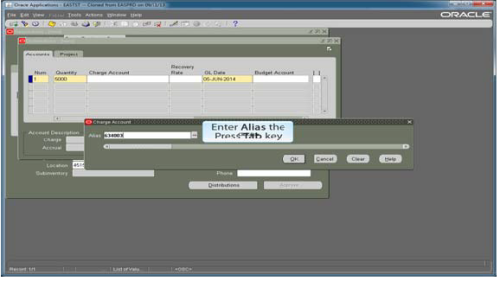 Entering the alias number