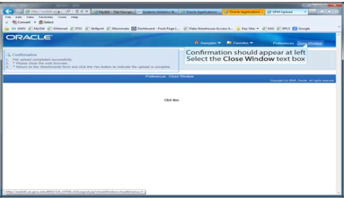 Attachment confirmation screen
