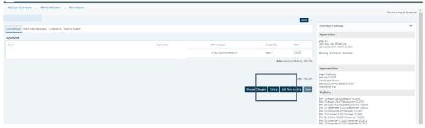 Screen to certify effort report