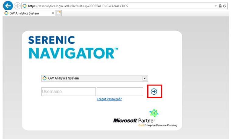 Navigator logon screen