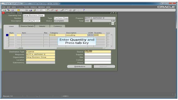Enter quantity