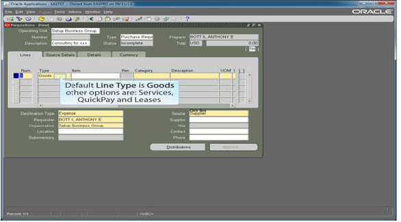 Default line type showing