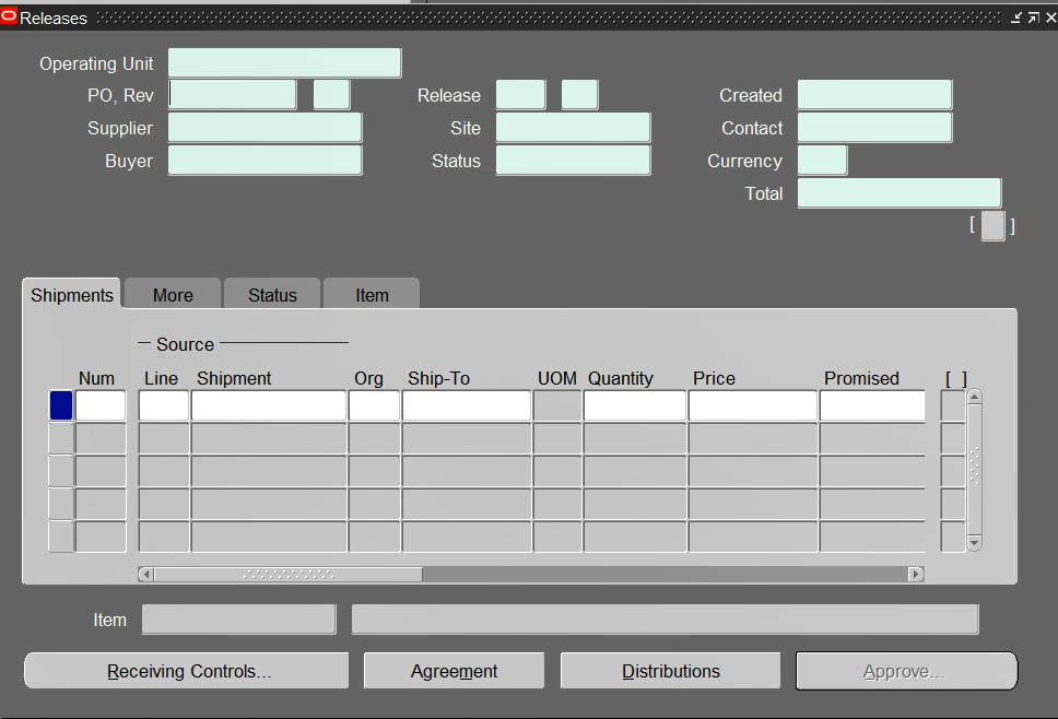 Screen for release line information