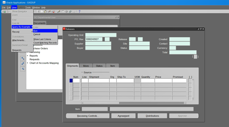 Running query for release