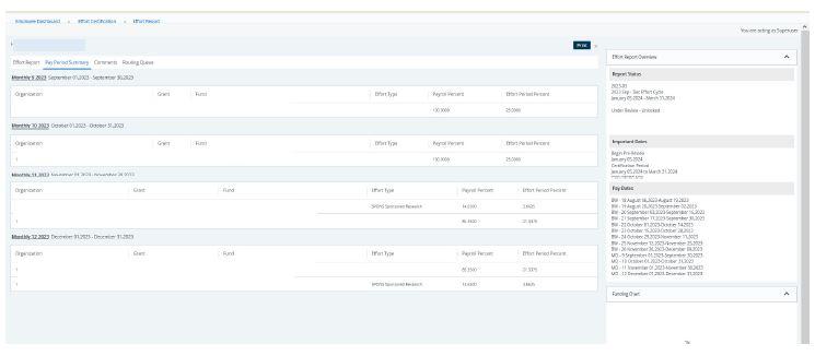 Pay period summary page